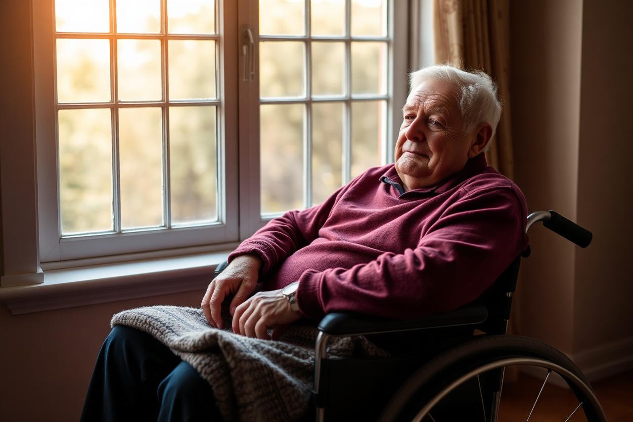Older man resting peacefully